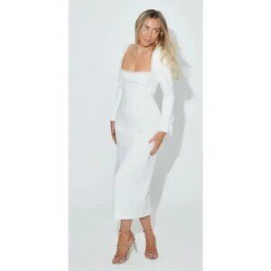 ODD MUSE | The Ultimate Muse Midi Pearl Long Sleeve Dress